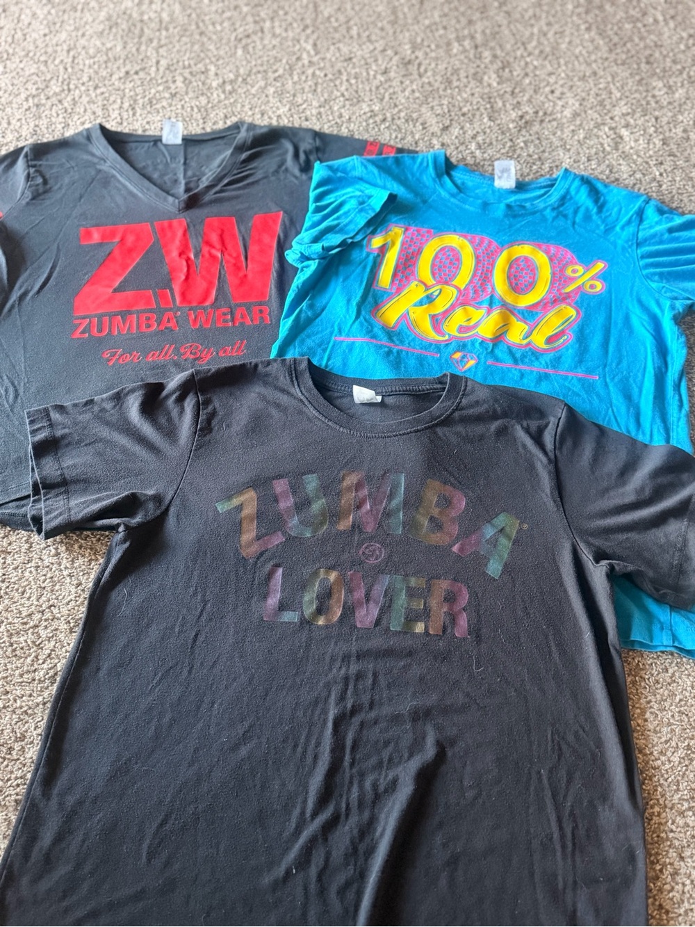 Zumba Fitness Tee - Black 'Zumba Fitness Lover' Graphic Lot of 3